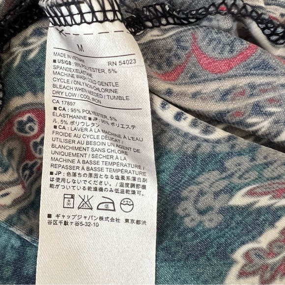 Banana Republic Factory Jersey Wrap Dress Size M Womens Blue Paisley Print - Picture 9 of 9